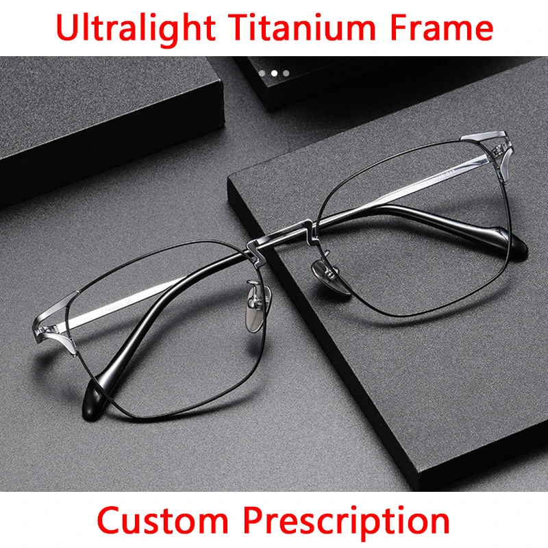 

Мужские ретро-очки из ультралегкого титана с защитой от синего света, для коррекции близорукости, с возможностью индивидуального заказа по рецепту