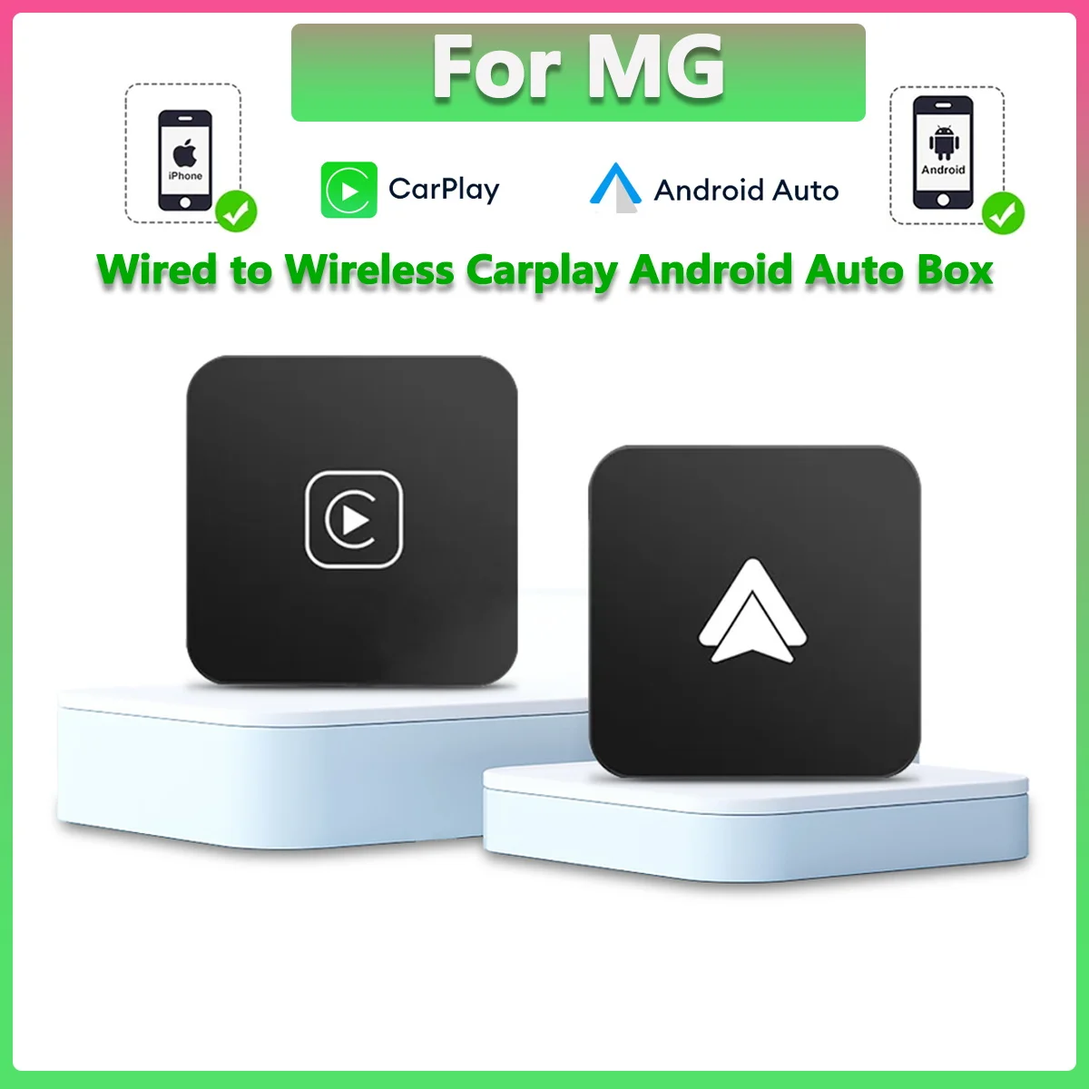 For MG Carplay Mini Box Wired to Wireless Android Auto AI Box Car Smart Convert BT Wifi For Car Radio with Wired CarPlay