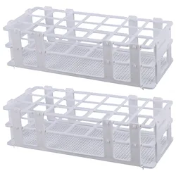 2X Plastic Test Tube Rack for 30mm Tube, 21 Well, White,Detachable (21 Hole)