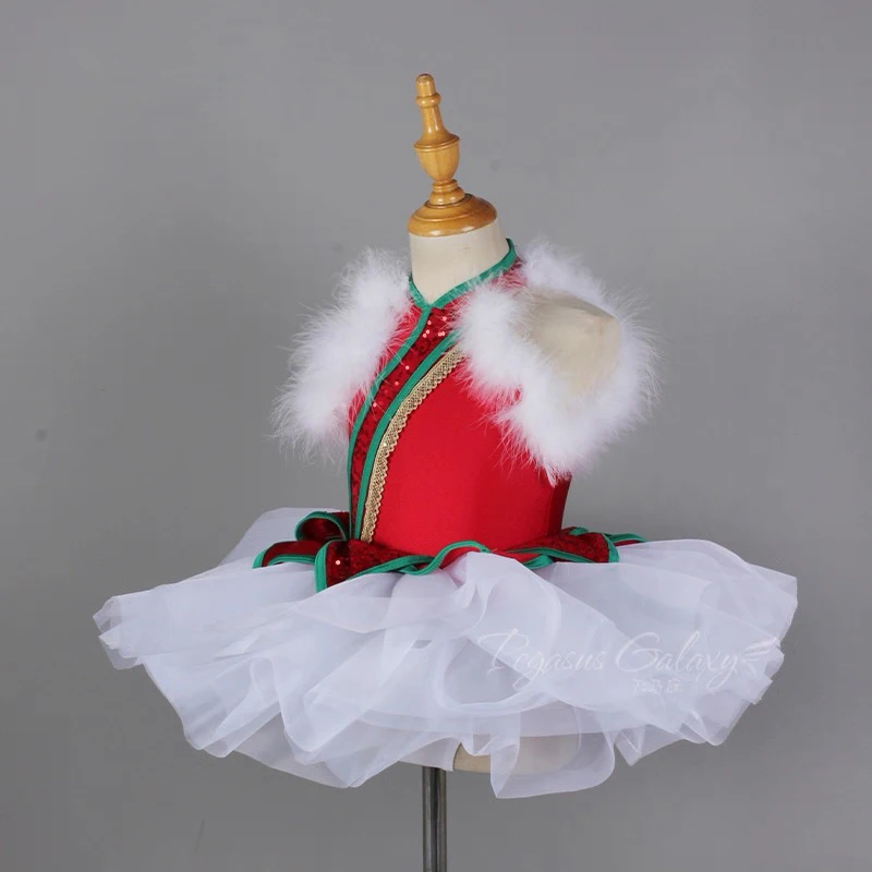 Ballet Swan Dance Skirt Children Sweet Red Luxury Ballet Tutu Dancing Wear Girls High Quality Standard Ballet Dance Skirt