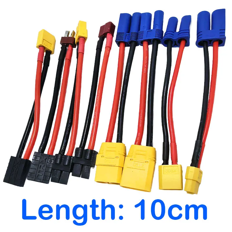 XT60 XT90 TRX EC5 T Deans 4.0mm Plug Female to Male Adapter Connectors 12AWG 5cm Connect RC Lipo Battery Charger Parts DIY view 3