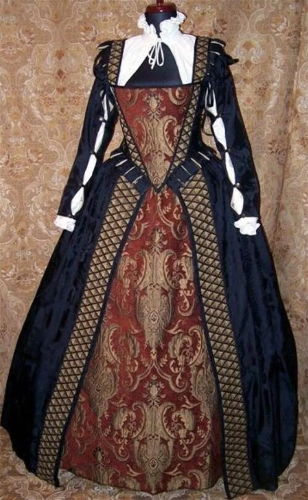 

Victorian Queen Elizabeth Costume Dress Tudor Period Anne Boleyn Cosplay Costume Renaissance Historical Queen of England Costume