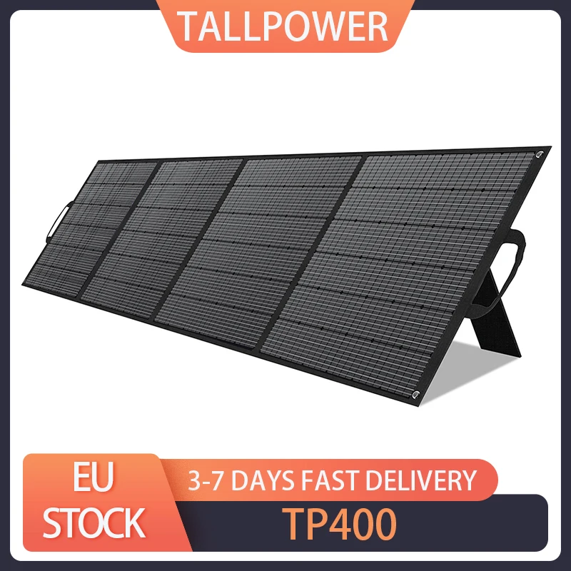 TALLPOWER TP400 400W Portable Solar Panel, 23.4% High-Efficiency Solar Power Generation, IP67 Waterproof, Series and Parallel