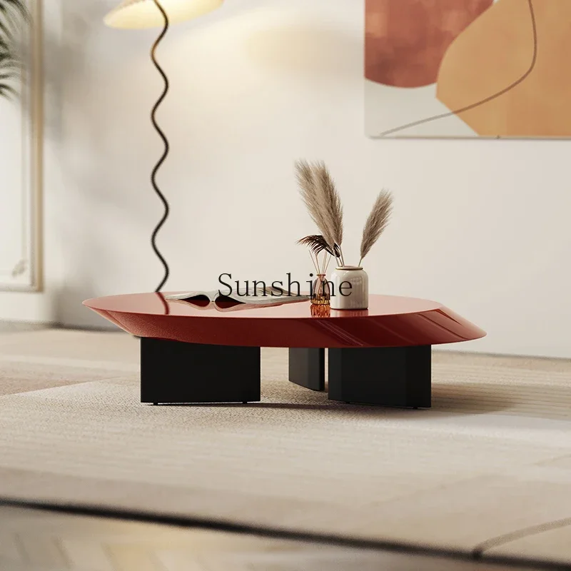 

Italian minimalist living room personalized creative coffee table style simple modern oval coffee table