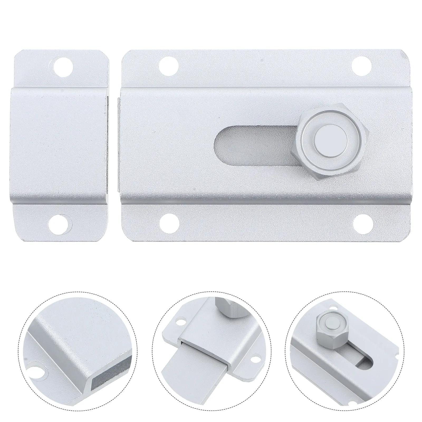 

Aluminum Alloy Door Latch Lock Widened Design for Barn Sliding Doors Bathroom Bedroom Cabinets Sheds Rim Mount Easy Install Low