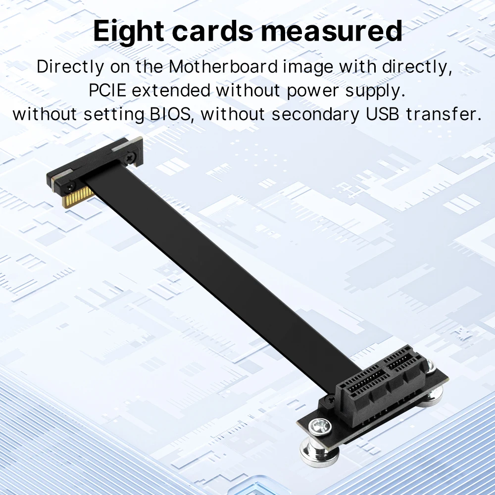 PCIE 3.0 Extension Cable 10CM/15cm/20cm 90° Right Angle PCI Express X1 to X1 for WiFi Adapter M.2 NVMe to PCIe Ethernet Card