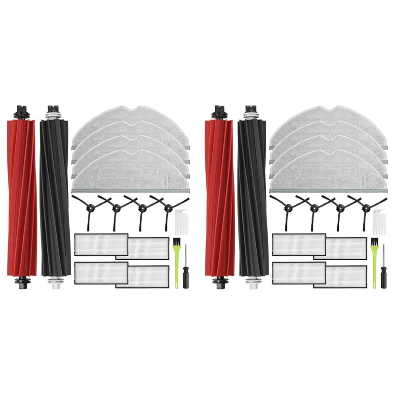2025-2X For Roborock S8 Pro Ultra Robot Vacuum Dual Main Brush Side Brush Hepa Filter Mop Cloths Spare Parts