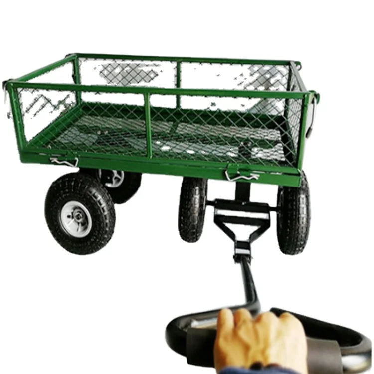 Steel Trolley Cart Collapsible All Terrain Deluxe Fold Beach Wagon Utility Cart net 4 Wheels