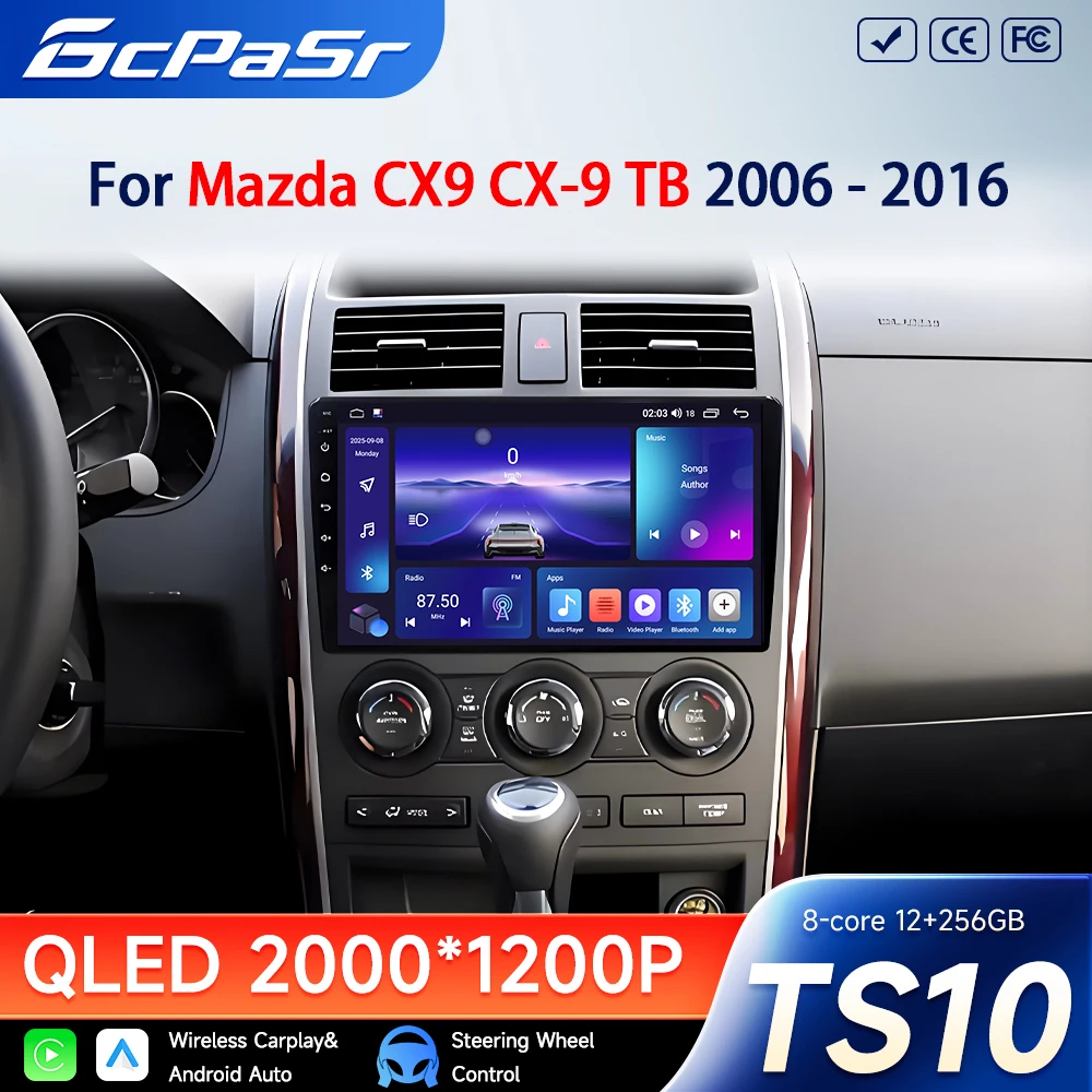 Android Auto For Mazda CX9 CX-9 CX 9 TB 2006 2007 2008 2009 2010 2011-2016 Car Radio Player GPS Navigation Carplay No 2Din DVD