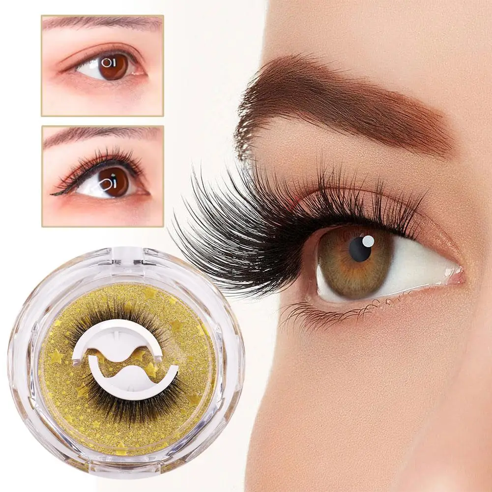 Ciglia finte nere senza colla Innesto naturale Arricciatura duratura Simulazione lunga e spessa Una coppia di ciglia finte facili da un pezzo