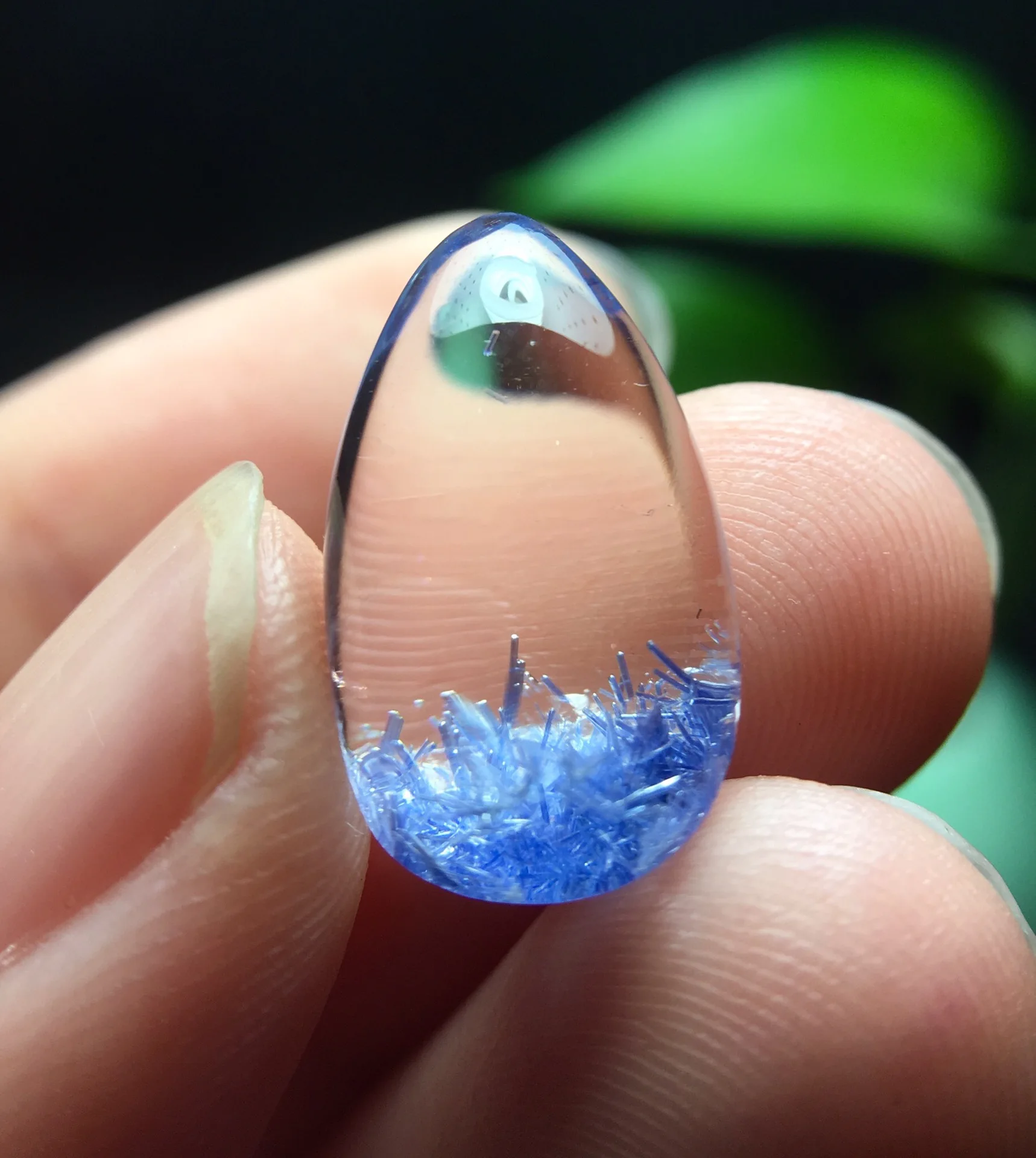 الطبيعية الأزرق Rutilated Dumortierite قلادة من الكوارتز 18.6*11.2*8.7 مللي متر واضح زهرة قلادة الذهب والمجوهرات AAAAAAA