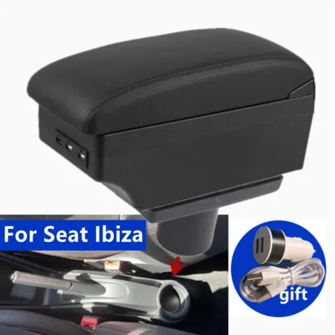 For Seat Ibiza Armrest Box For Seat Ibiza 6j Ibiza 6L Car Armrest Auto Storage Box 2010-2019 Dedicated Retrofit Car Accessories