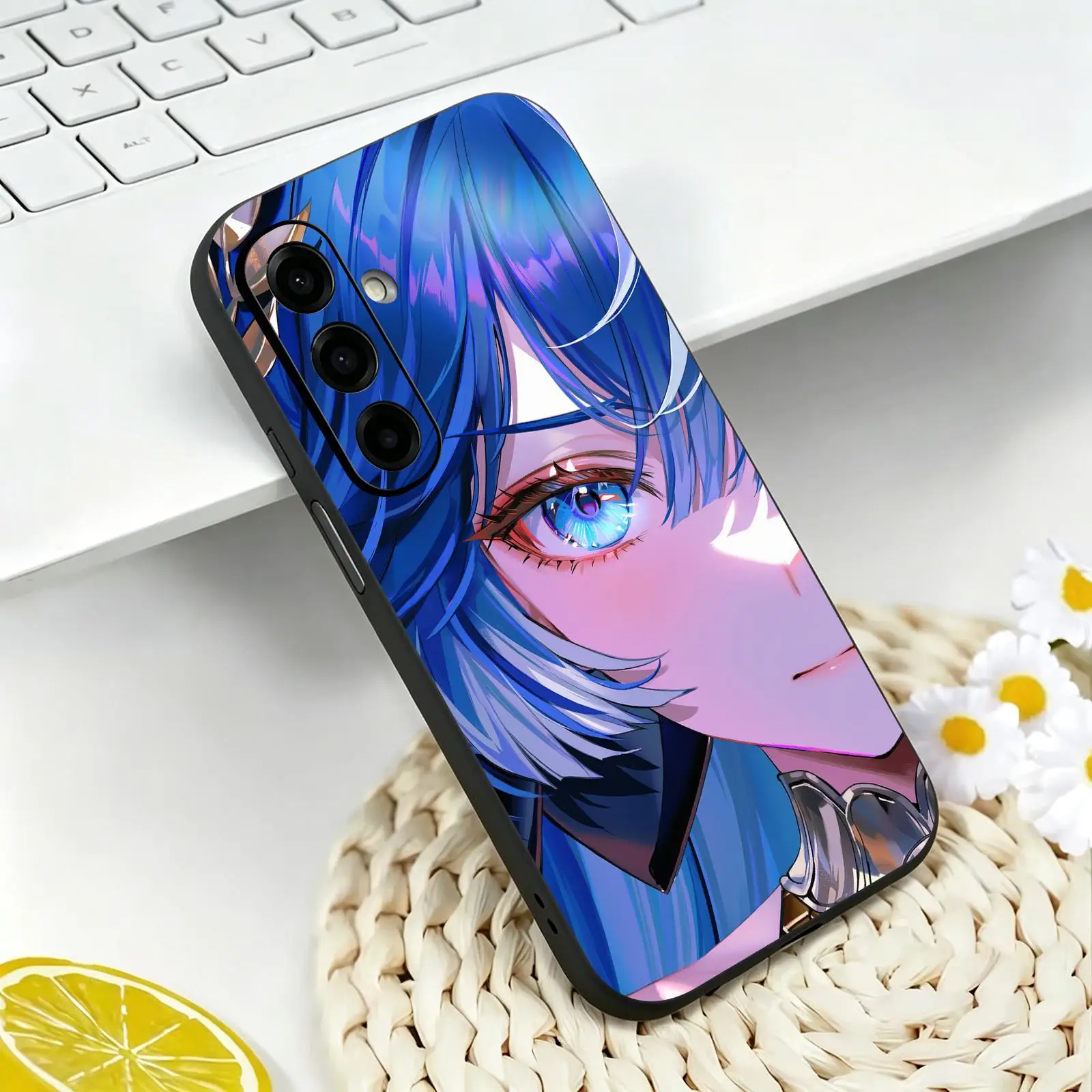 Wuthering Waves IUNO Phone Case For Samsung A57 A56 A37 A27 A17 A36 A26 A55 A35 Black Matte Soft Case