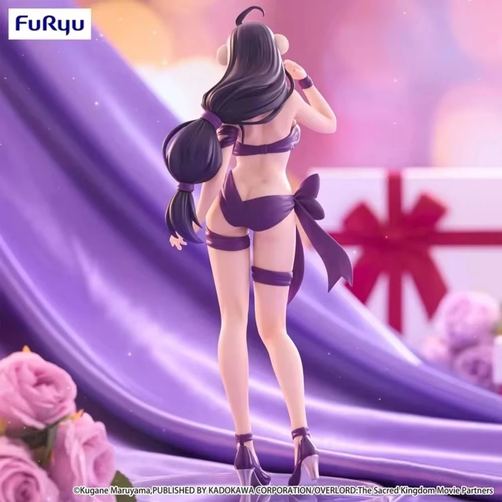 In Stock FuRyu Original Genuine Anime Overlord Albedo BiCute Ribbons Figure 26cm Collections Model Toy Figures Birthday Gift