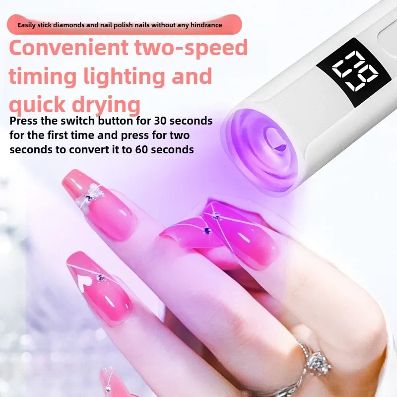 365 UV Mini Outdoor Lighting Flashlight Purple Light Digital Power Display Fluorescent Agent Detection Nail Lamp for Daily Use
