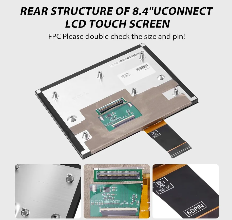 

НОВЫЙ 8,4-дюймовый ЖК-дисплей LA084X01(SL)(01) LA084X01-SL01 SL02 SL03 с сенсорным экраном для Chrysler Jeep Compass 2018 VP4R 2017-2021 Navi