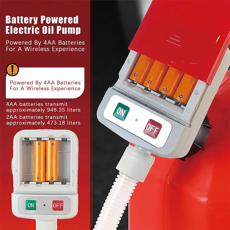 Fast Fuel Transfer Pump Auto Stop Safety Multi Tank Adapters Battery Powered Portable Hose For Car Boat Emergency Camping RV