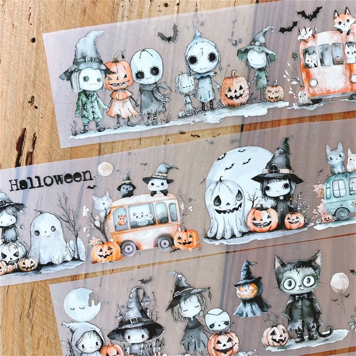 NEVERLAND Vintage Halloween Trick or Treat Washi PET Tape Planner DIY Card Making Scrapbooking Plan Decorative Sticker