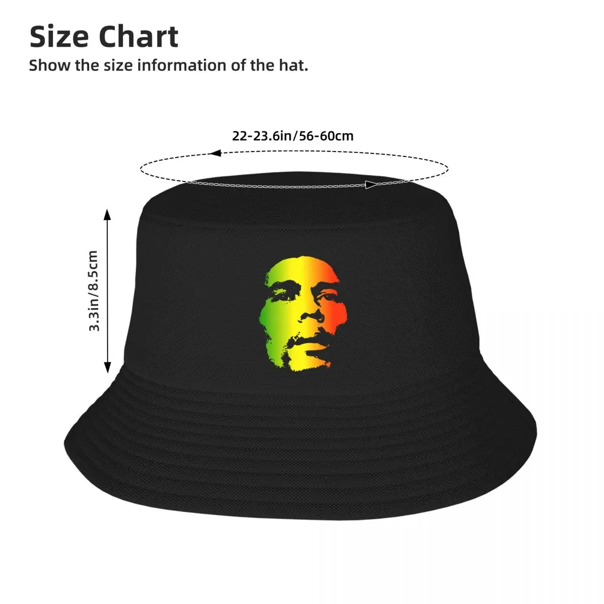 Custom Jamaica Singer Reggae Rock Bob Marley Bucket Hat Men Women Fashion Summer Beach Sun Fisherman Cap