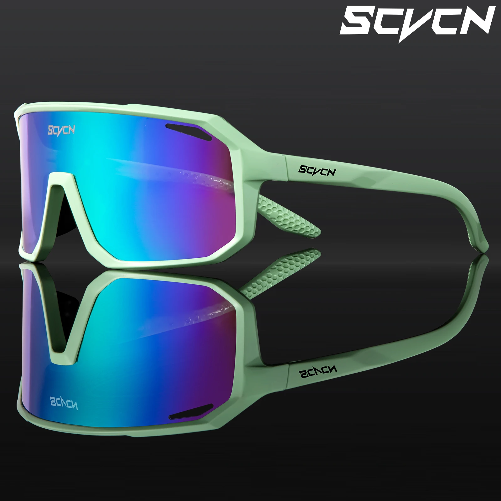 SCVCN Fashion Sunglasses Street Outdoor Cycling Glasses Sports Bike for Men Eyewear MTB UV400 Goggles Bicycle Riding Sunglasses