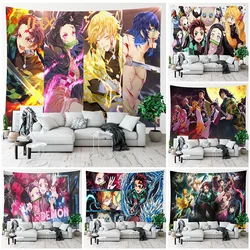 Tapeçaria japonesa de Anime, Decoração do quarto Hippie, Pano Demônio Assassino, Fundo Do Quarto, Decoração Para Casa