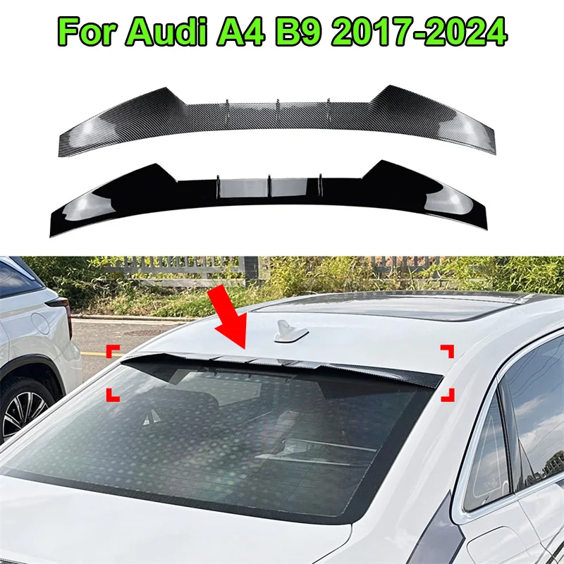 Top Rear Trunk Roof Spoiler Wing For Audi A4 B9 2017 - 2024 Car Tail Tailgate Splitter Lip HIGH KICK DUCKBILL Tail Spoilers