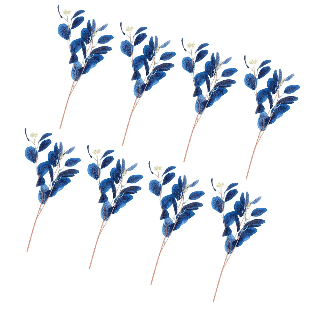 

8Pcs Artificial Eucalyptus Stems Leaves Realistic Wedding Flower Arrangement Vase Decor Home Table Ornament Fake Plant Ornaments