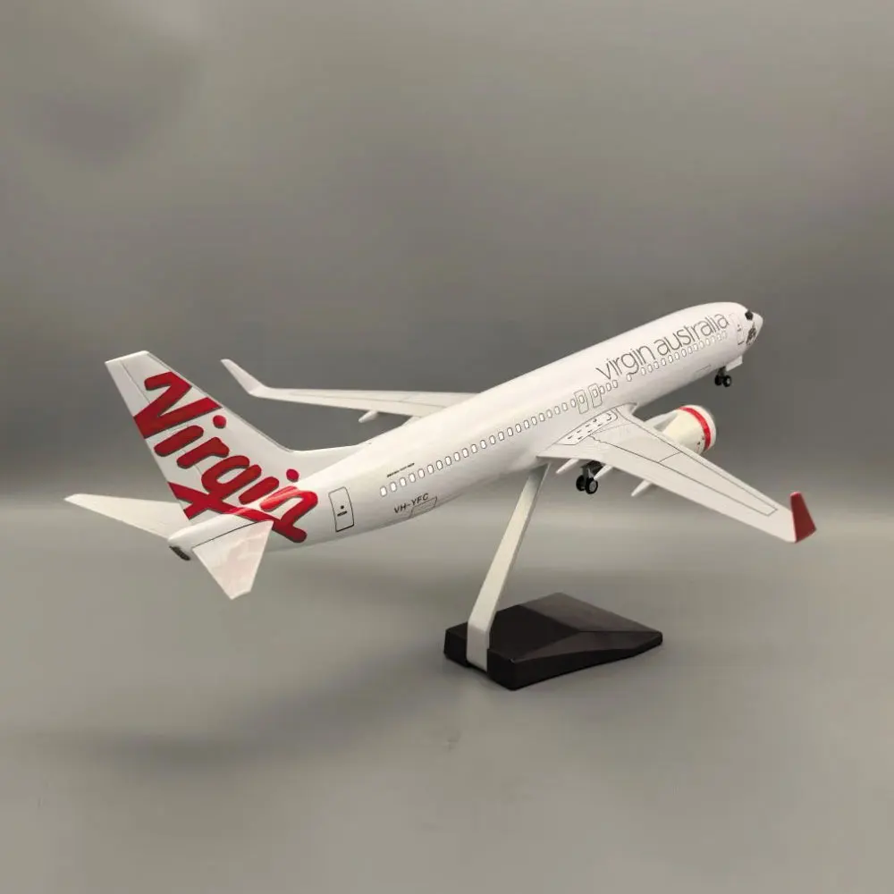 47 سنتيمتر نموذج طائرة أطقم B737-800 العذراء أستراليا 737 1:85 مقياس طائرة مصغرة الراتنج دييكاست الطائرات جمع دمى هدايا