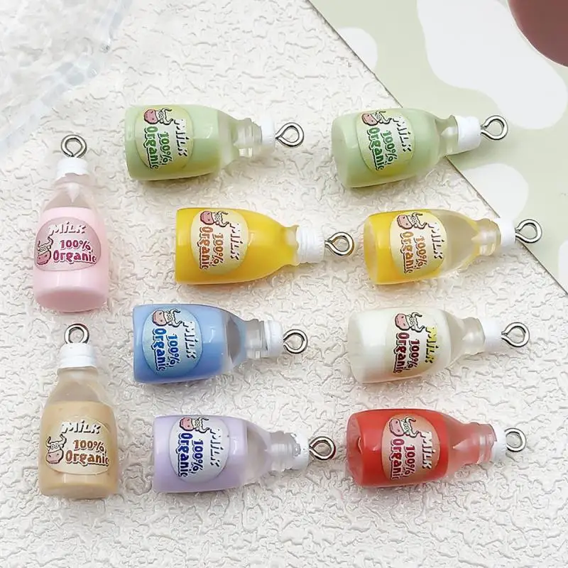 15pcs Random Resin Bottle Pendants for Jewelry Making, mini Beverage Bottle Pendants, for Bracelet Necklace Earring Craft