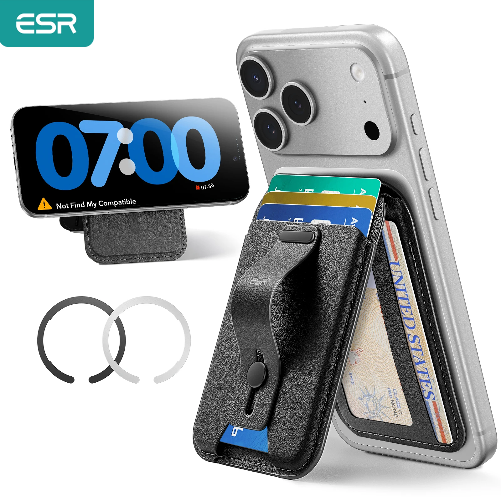 ESR for MagSafe Wallet 5 Card Holder for Phone Case RFID Blocking Magnetic Wallet for iPhone 17/16/15/14/13&Selected Samsung