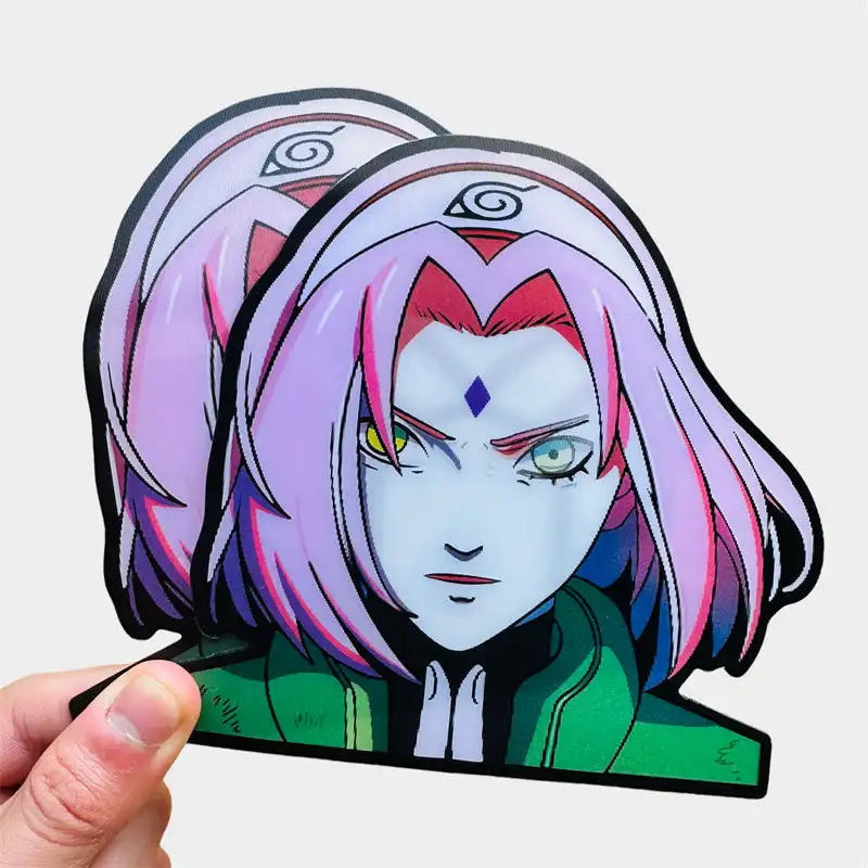 Anime naruto Haruno Sakura 3D Motion Stickers Creative Car Sticker Notebook Luggage Waterproof Decal Mirror Wall Sticker Gift