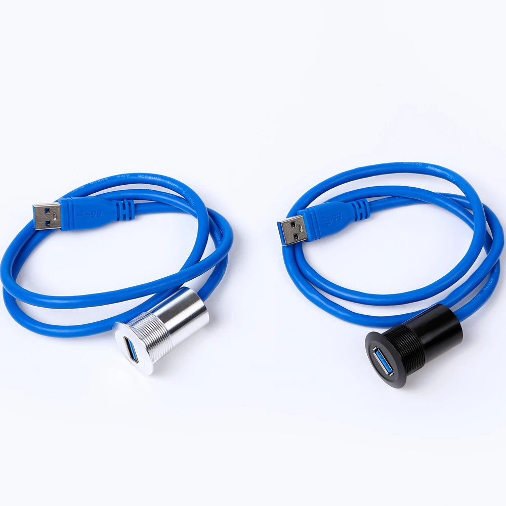22mm USB connector socket  metal USB connector/USB socket  (USB3.0 FEMALE A - MALE A with 60cm wiring)