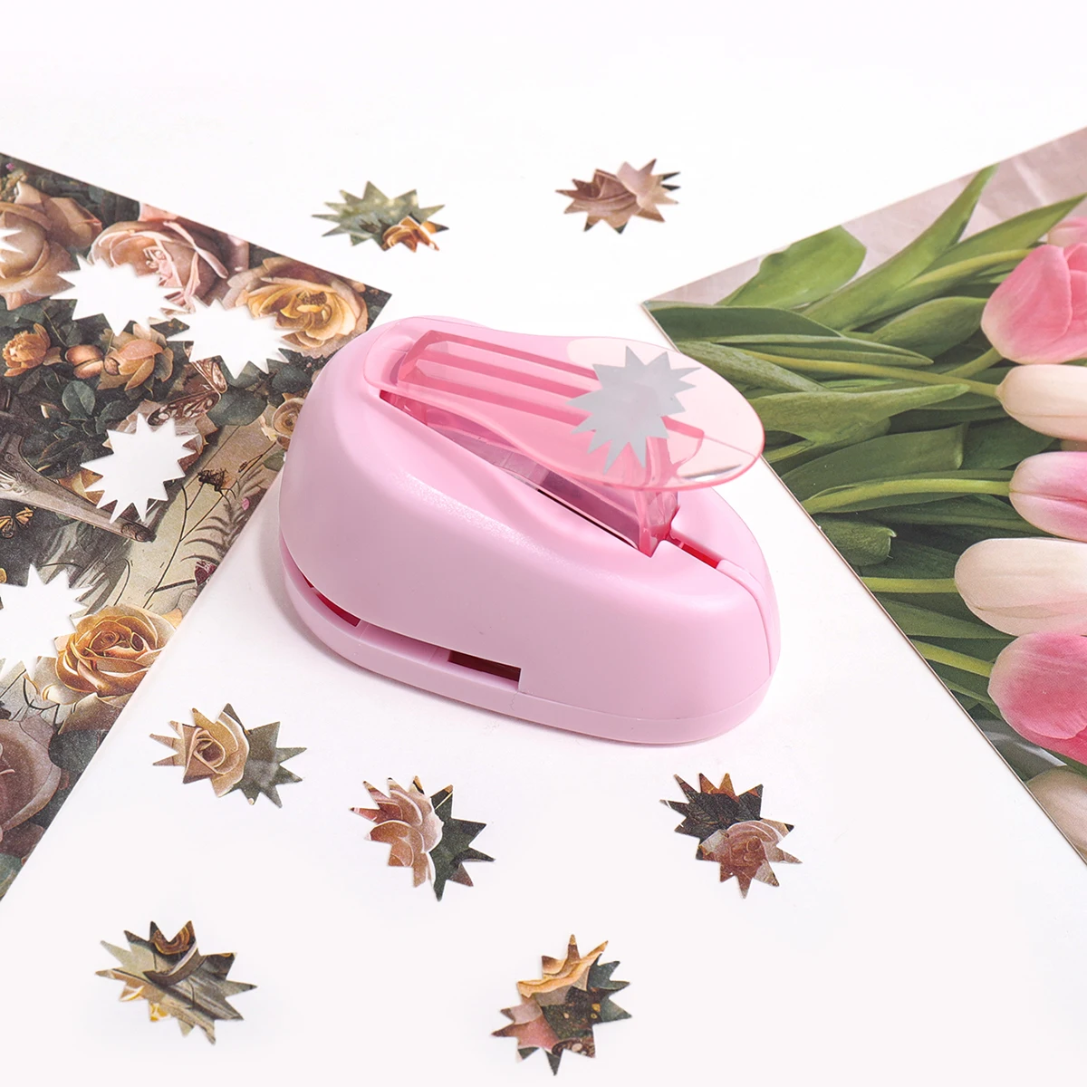 Star Puncher Scrapbooking Tool DIY Paper Craft Explosion Star Shape Cutter Embossing Die Cut for Card Making Album Decor