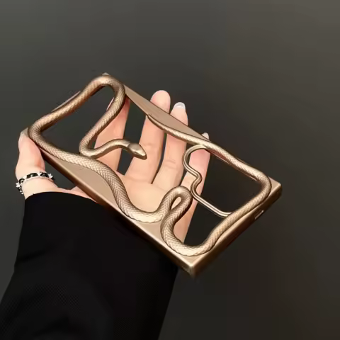 3D Luxury Snake Case For Samsung Galaxy S25 Ultra S24 S23 FE S22 A16 A15 A14 A54 A55 A06 A26 A36 A56 Matte Plating Fashion Cover