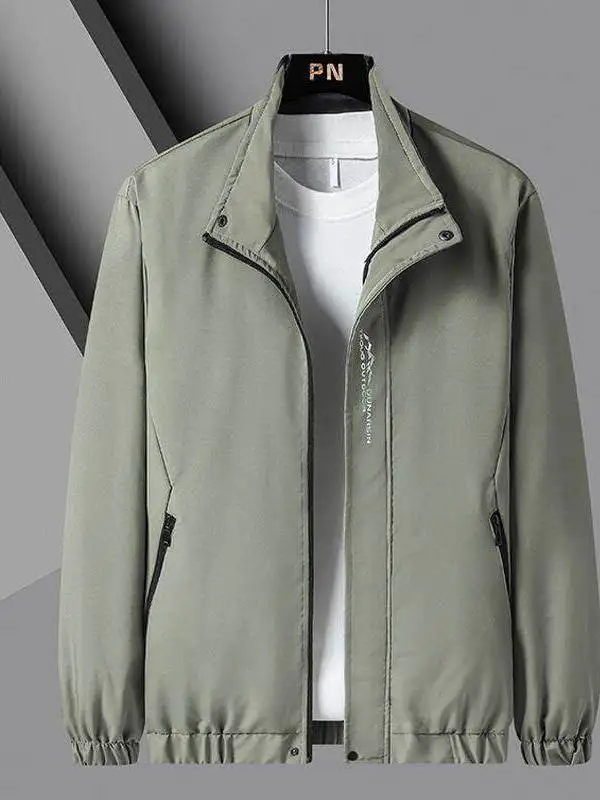 

Новая мужская куртка для весны и осени, модная повседневная тонкая деловая одежда в стиле «папин стиль», укороченная, с V-образным вырезом, из полиэфирного волокна