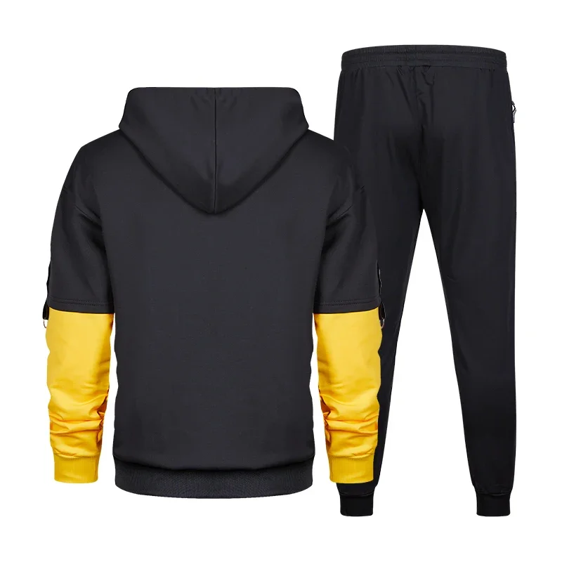 2023 Spring Autumn Tracksuit Men Casual Long Sleeve Hoodie and Sweatpant Two Piece Set Hip Hop Fashion Streetwear Men Outfit Set