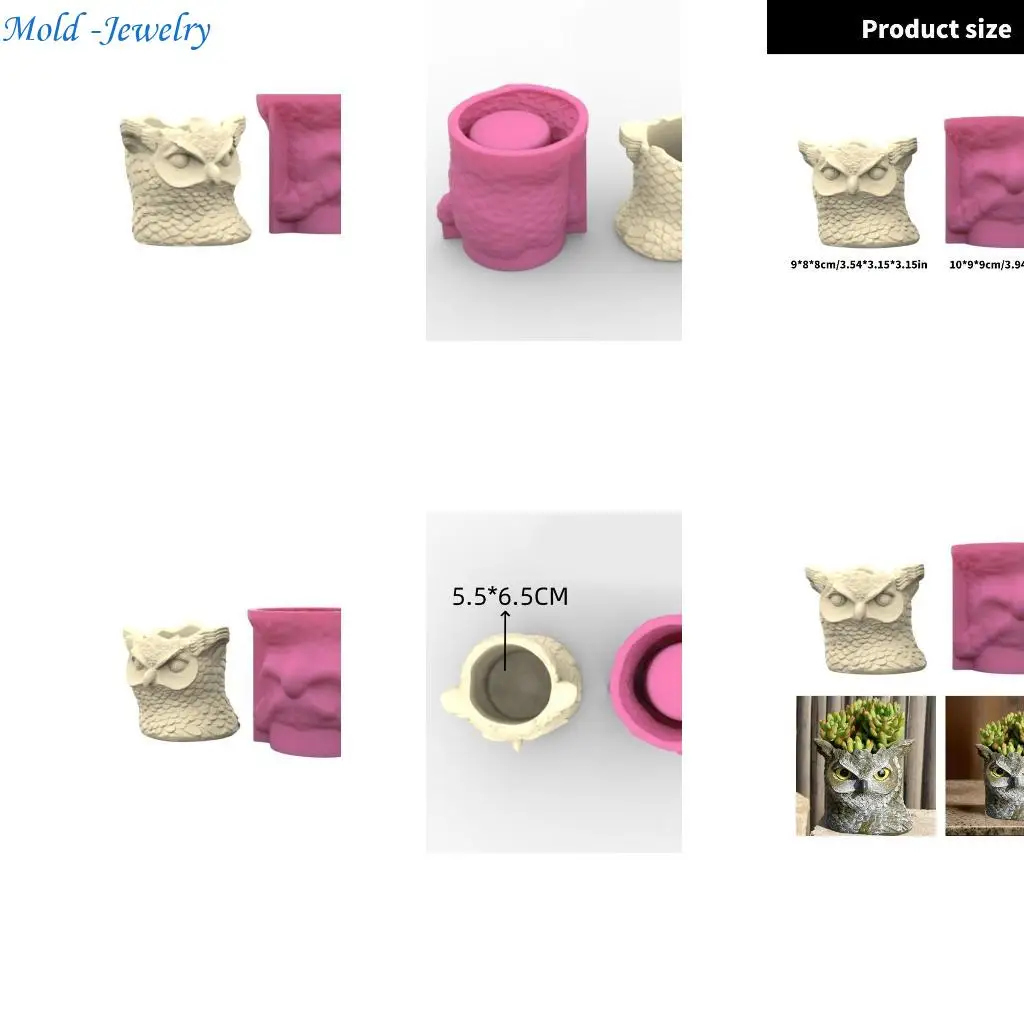

69HB Multipurpose Silicone Mould for Succulent Planters and Pen Holders Owl