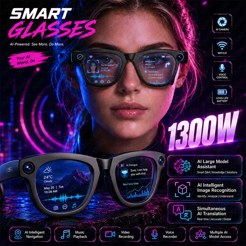 2026 AI Smart Glasses Al Large Model Assistant Al Intelligent Image Recognition Al Translation Al Intelligent Navigation Glasses