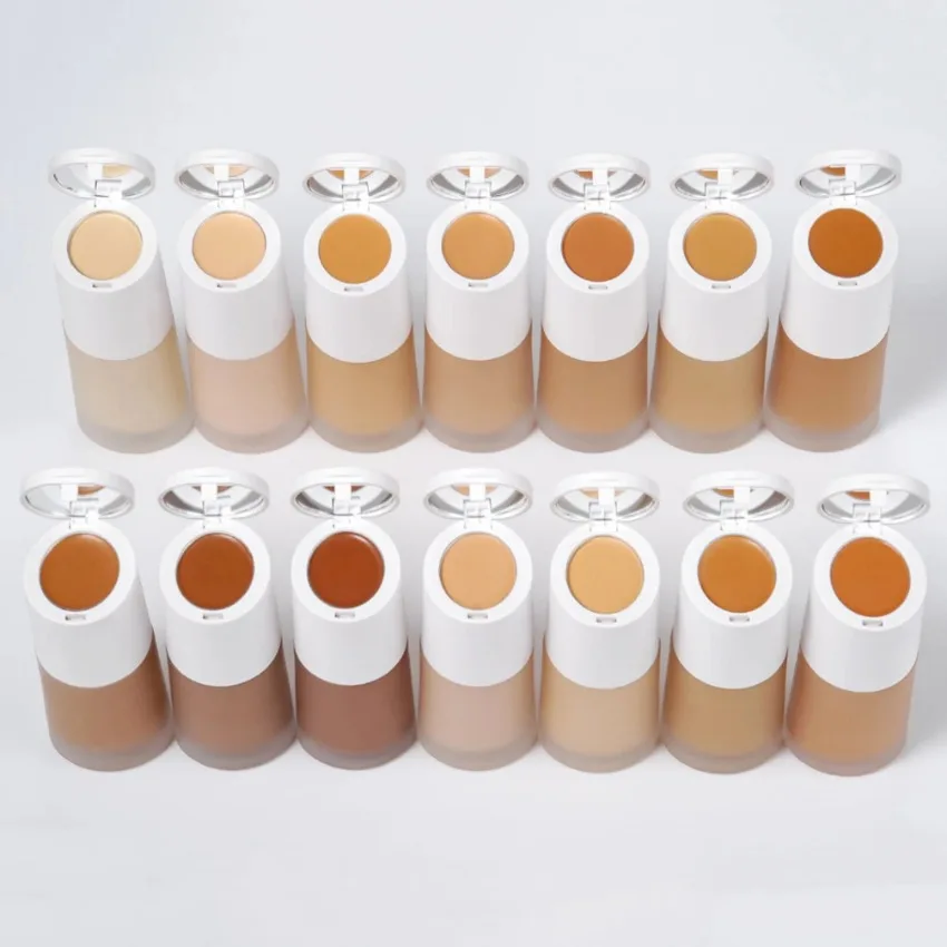 Private Label 14 Color Liquid Foundation Concealer Dual Use Even Skin Tone Professional Matte Base Makeup Cosmetics Custom Bulk