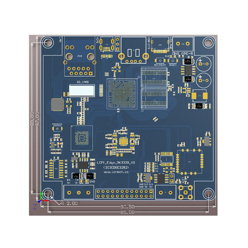 RK3328 Industrial Edge Computing Box Gigabit Ethernet 2.4G/5.8G WiFi CAN Bus RS485/RS232 DC8-36V Industrial Controller Box