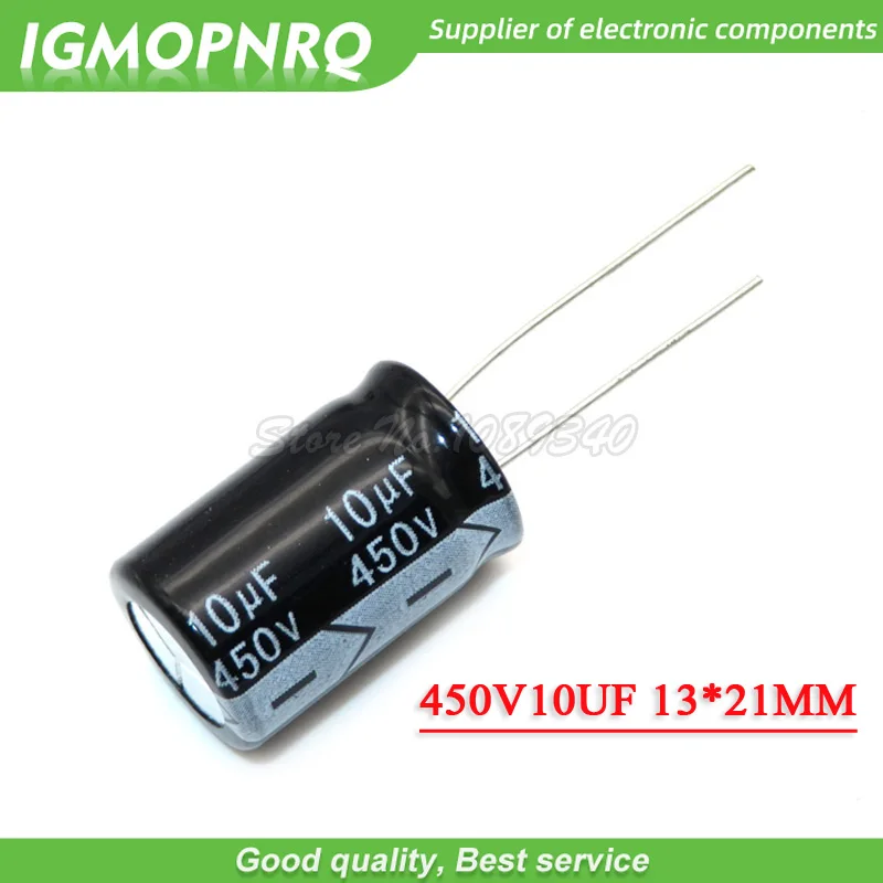 10PCS 450V10UF 13*21mm 10UF 450V 13*21 Aluminum electrolytic capacitor