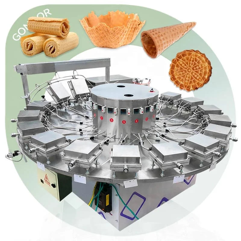 Electric Commercial Waffle Sugar Cone Pizza Shaper Make Roller Stick Wafer Cups Biscuit Other Snack Gaz Machine