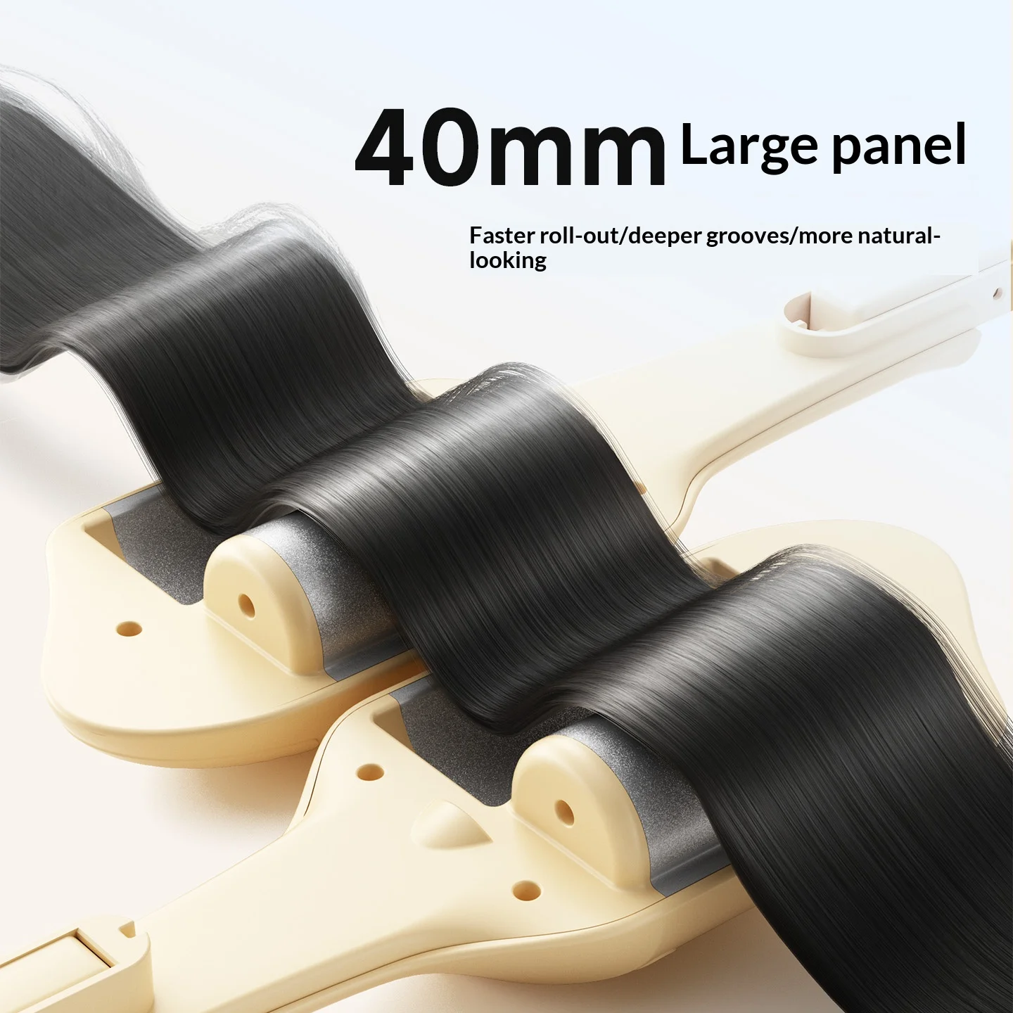 40 مللي متر موجة عميقة مموج الشعر المهنية تجعيد الشعر الكثيف تسخين سريع 2 إعدادات درجة الحرارة موجات طويلة الأمد تصفيف أداة Sa