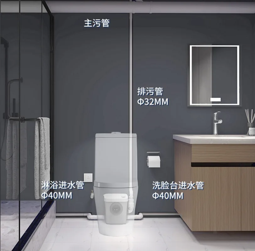 Villa basement dedicated crushing integrated upper discharge electric toilet sewage lifting pump household toilet F