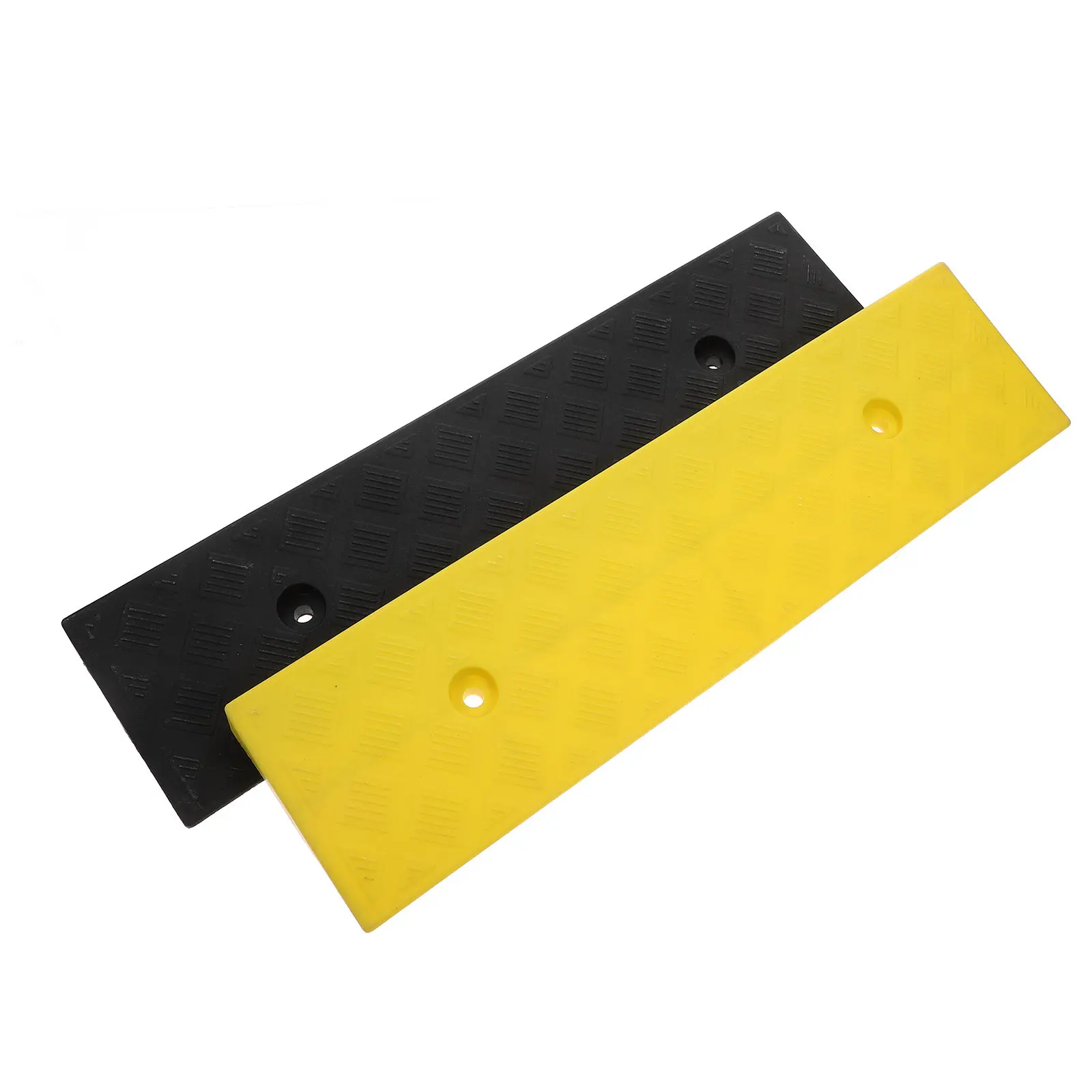 2Pcs Driveway Curb Ramp Rubber Car Ramp 22 Degree Lean Angle Heavy Duty for Garage Sidewalk Stair Carpet Treads