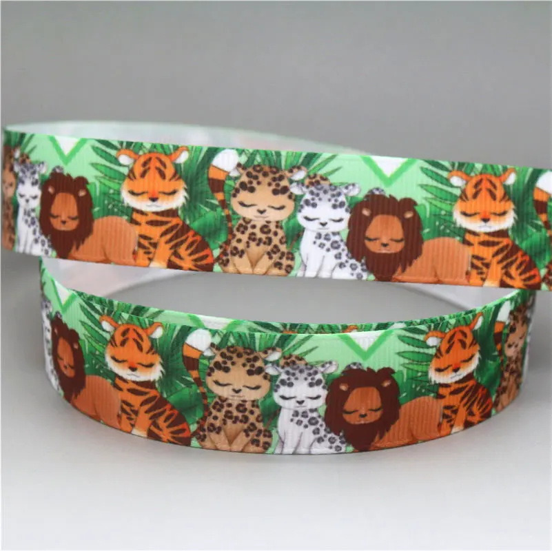 DHK 7/8\'\' 5yards Animal Owl Koala Printed Grosgrain Ribbon Accessories Headwear Decoration Collar DIY Sewing Craft C2648