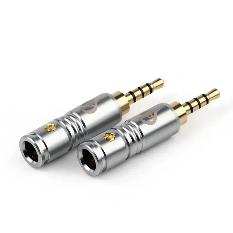 Conector de Audio estéreo de 4 polos de 2,5mm, Conector de cable chapado en oro de 2,5 MM, adaptador de actualización de empalme para auriculares HiFi DIY