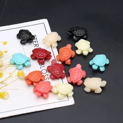10 PCS 20mm Synthetic Coral Through Hole Turtle Shaped Loose Beads for Jewelry Making DIY Bracelet Necklace Accessories