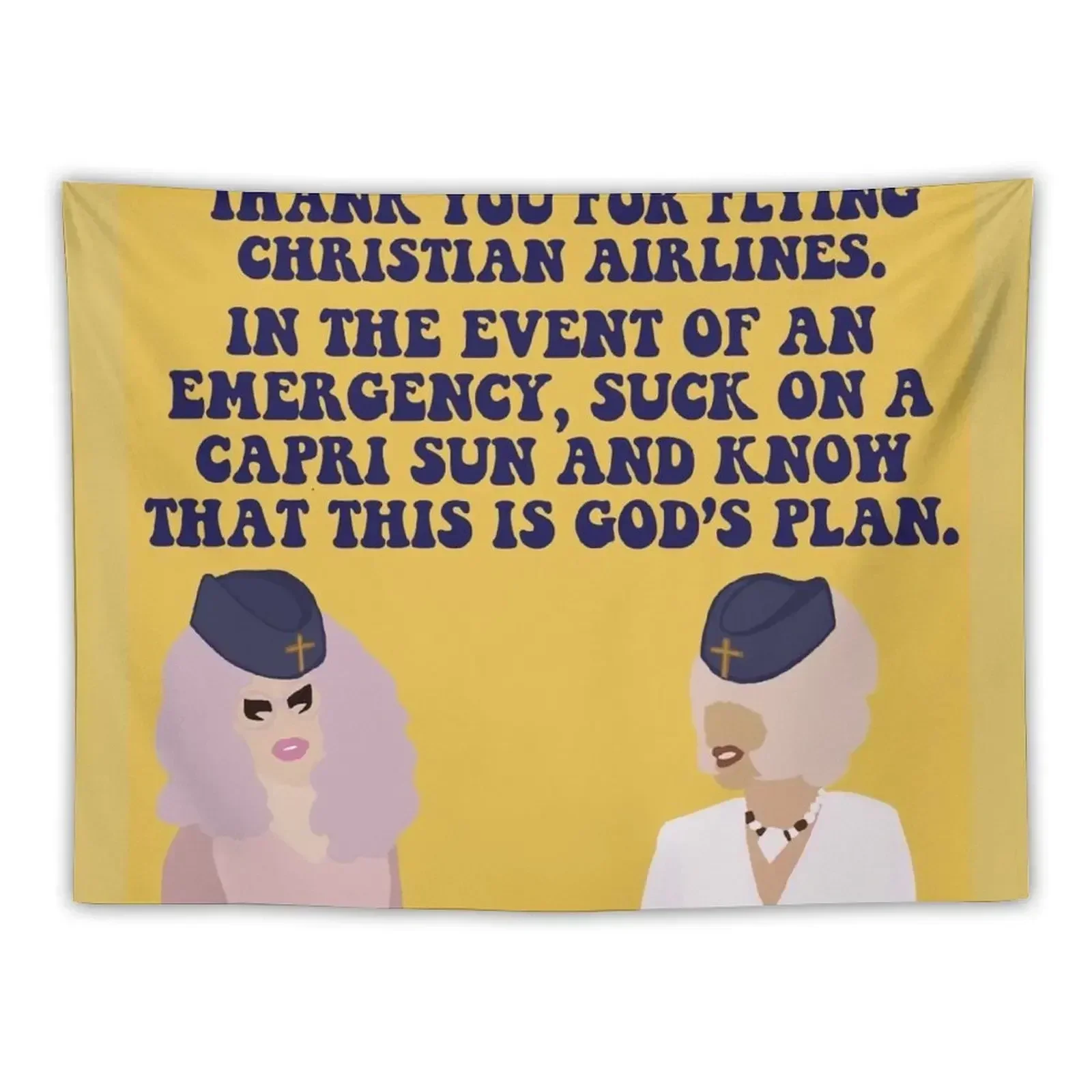 

Trixie and Katya Christian Airlines Tapestry Room Aesthetic Decor Home Room Decorator Tapestry