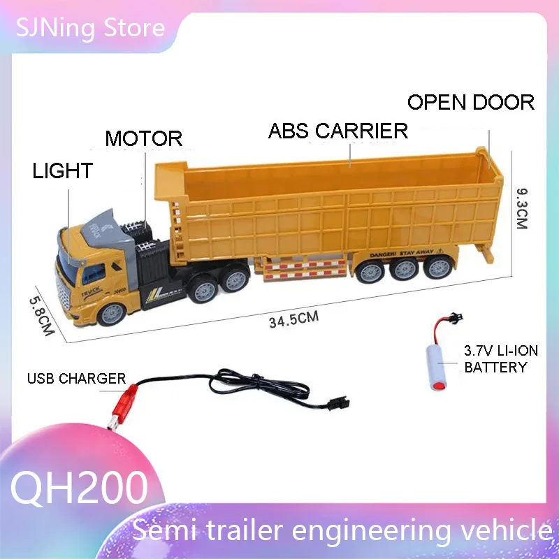 1:48 RC Engineering Truck Semi-Trailer Heavy-Duty Transport Container Vehicle Remote Control Dump Truck Simulation Toys for boys